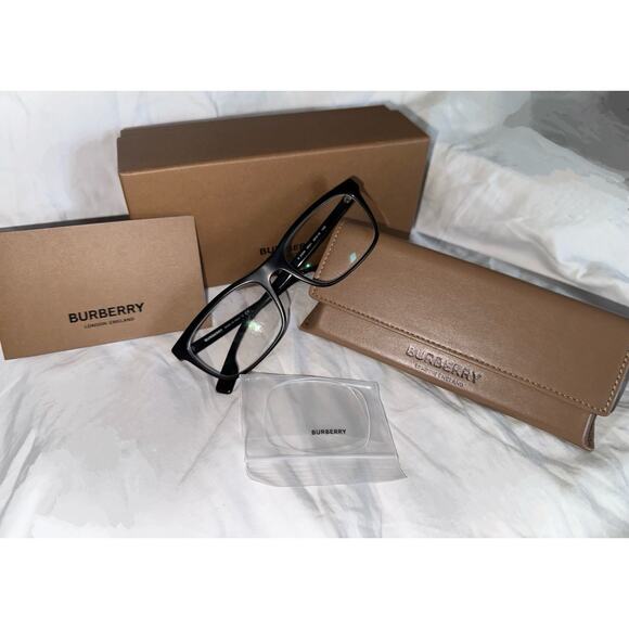 Burberry Edison 53/20/145 Men's Square Eyeglasses With Matching Case & Box - Picture 1 of 16